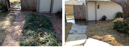 View before and after photos of drainage solutions